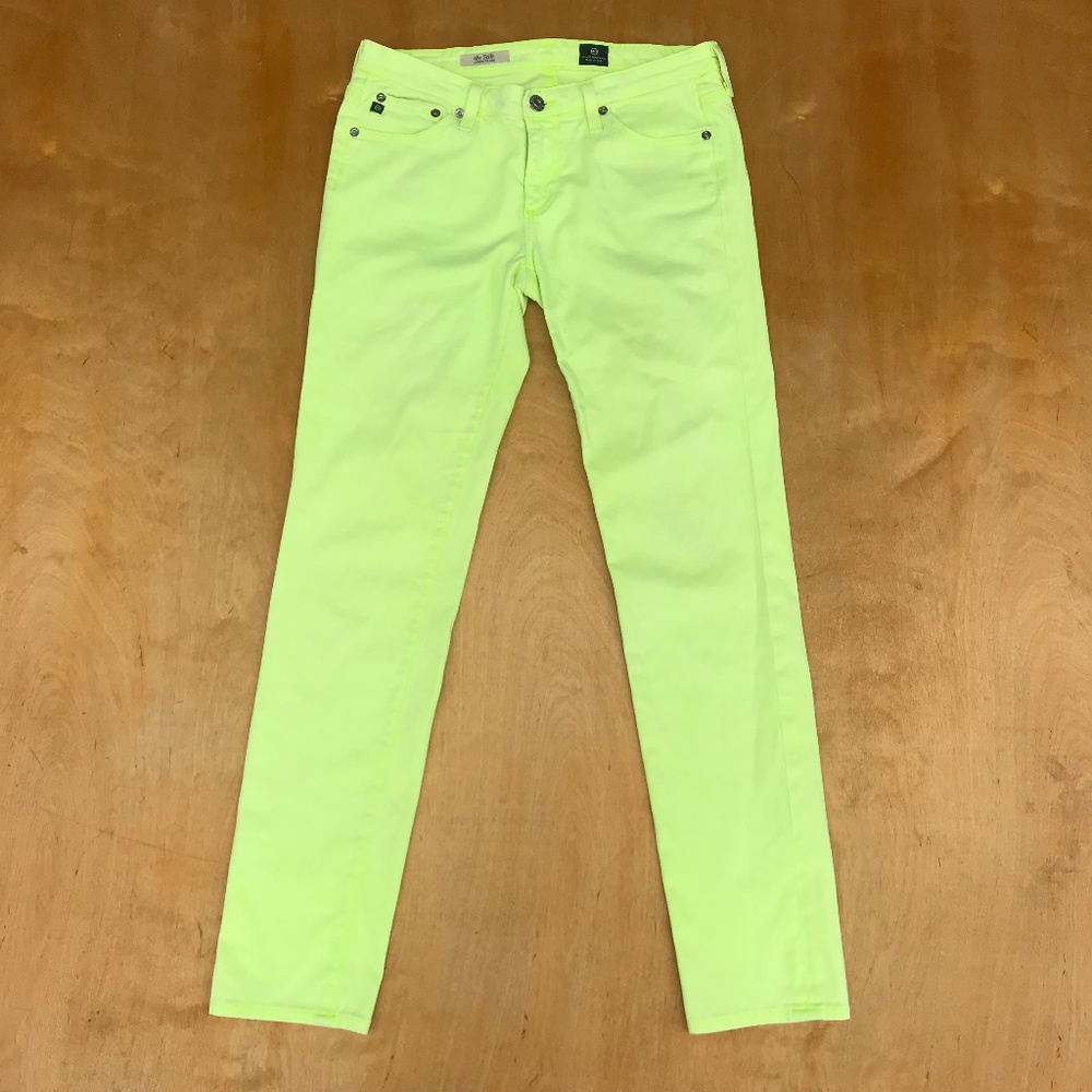 AG “the Stilt” jeans in matte Hi-liter Green 28R